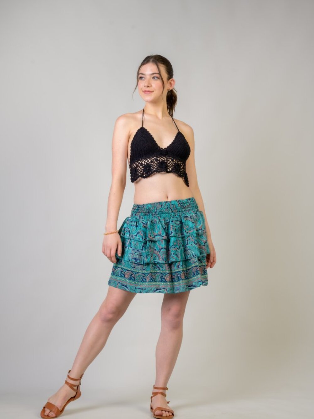27.) Rhea Layered Pattern Bobbin Skirt (Assorted) - Picture 10 of 10